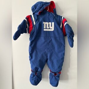 Vintage NFL New York Giants Reversible Snowsuit Bunting Suit
